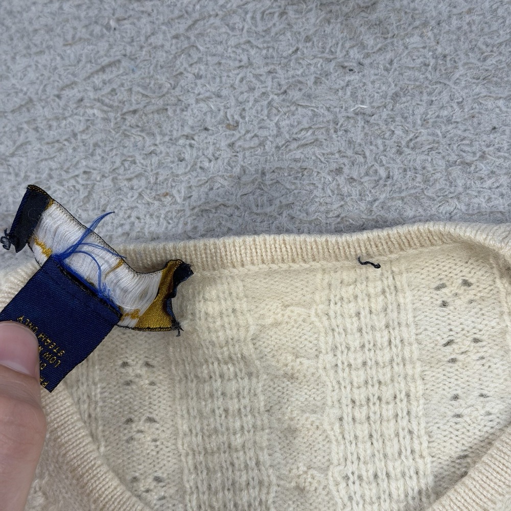 Charter Club Sweater Womens Medium Beige 100% Cashmere 2 Ply Cable Knit Crewneck - Picture 3 of 8